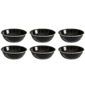 6x Wildtrak Premium Enamel Bowl Glassware Dinning Outdoor Camping Hiking 15x5cm
