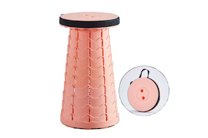 Allfurniture Whitewares: Home Portable Folding Retractable Plastic Chair - Light Pink