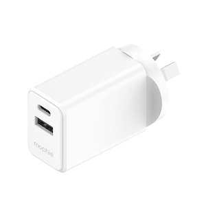 Mophie Essential 30W PD Dual Port Wall Charger - White, 1 USB-C, 1 USB-A Up to 3&hellip;