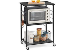 Cooking And Kitchen Appliance Brabantia: VASAGLE 3 Tier Metal Frame Kitchen Trolley - Ebony Black
