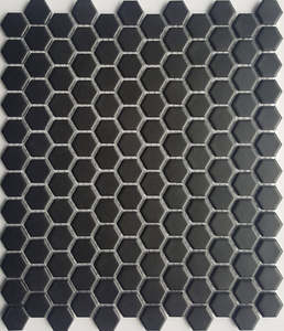 Wall Tiles: Satin Hexagon 22mm Black / White