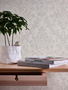 New Wallpaper Arrivals: Damask White and Grey Wallpaper