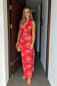 Midi Dresses: Benni - Penelope Maxi Dress in Hibiscus Floral