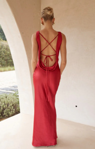 Size 6 8: Runaway The Label - Adair Maxi Dress in Cherry