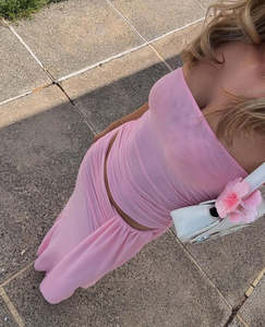 Size 12: Meshki - Mesh Maxi Set in Candy Pink
