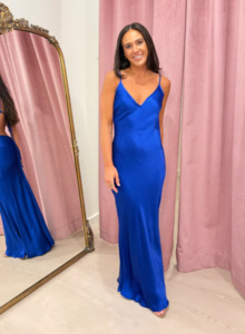 Size 12: Bec and Bridge - Sol Tie Maxi Dress in Mediterranean Blue