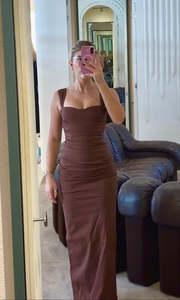 Sir The Label - Dahlia Balconette Gown in Chocolate Brown