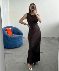 Bump Friendly: Ruby - Firebird Cowl Gown in Espresso