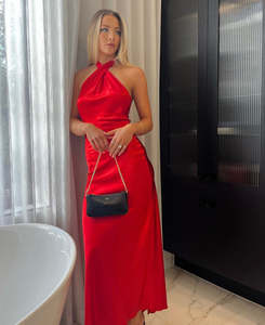 YLD Design - Crossover Maxi Dress in Red