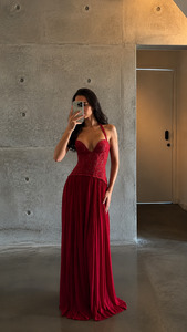 Midi Dresses: Fenity - Gaia Gown in Red