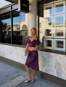 Midi Dresses: Sasha Therese Winnie Set - in Wine