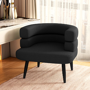 CuddleNook Sherpa Fabric Armchair/Lounge Chair - Black