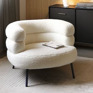 CuddleNook Sherpa Fabric Armchair/Lounge Chair - White
