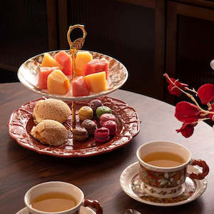 Maria French Vintage 2 Tier Cake Stand 22.5/28cm - Gardenia