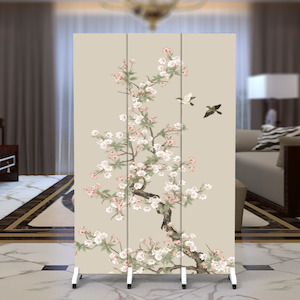Hygge Haven Wooden Floral Room Divider - Peach Blossom