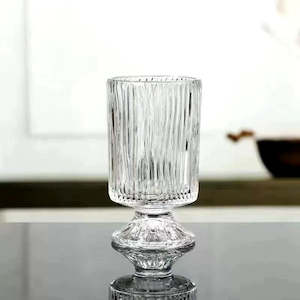 Decoration: Aurora Wave Short Stem Clear Glass Vase 18cm