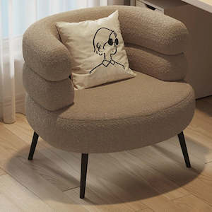 Furniture: CuddleNook Sherpa Fabric Armchair/Lounge Chair - Khaki