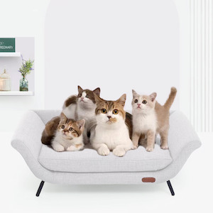 Noisette Linen Scratch-Resistant All-Season Pet Couch - White