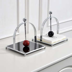 MOZA Metal and Acrylic Napkin Holder - Black & Red