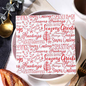Doria Virgin Wood Pulp Christmas Napkin 20pk - Seasons Greetings