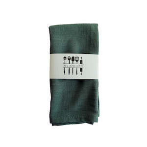 Accessories: Charlton Pure Linen Nordic Napkin - Forest Green
