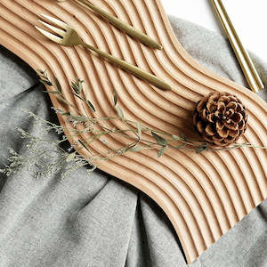 Serenity Nature Ripple Beech Wood Board 39cm - Wave