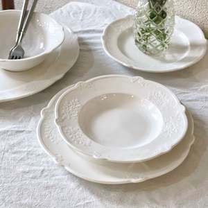 Plate: Micano Vintage Embossed Porcelain Deep Plate 23cm