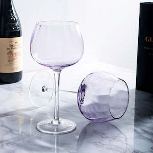 Linton Fancy Crystal Burgundy Stemware Wine Glass 460ml - Light Purple