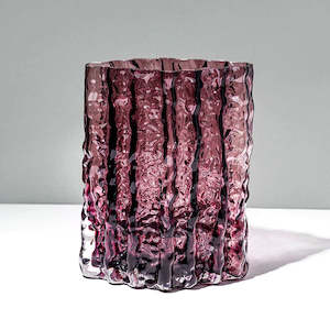 Aurora Nordic Glacier Ruby Red Glass Vase 20.5cm