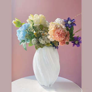 Vase: Winslow Embossed Spiral-Shaped Glass Vase with Glow-in-the-Dark 27cm