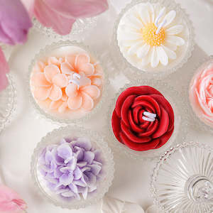 Luna Handmade Scented Floral Candle with Glass Holder & Gift Pack - Orange Blossom