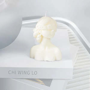 Elena Handmade Soy Wax Scented Blindfolded Girl Candle - White