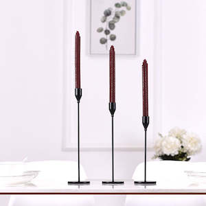 Candleholder: Amalfi 3PCS European Candle Holder Set - Black