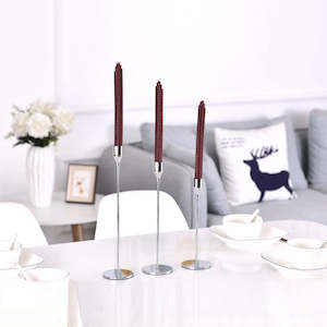 Amalfi 3PCS European Candle Holder Set - Silver