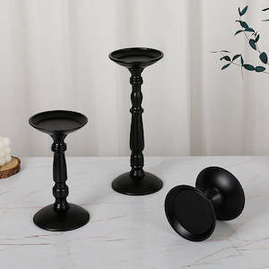 Candleholder: Amalfi American Black Iron Candle Holder - Large