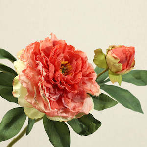 Artificial Flower: Jototo Silk Scorched-Edge Artificial Peony 48cm