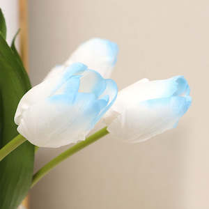 Jototo Real Touch Silk Artificial Tulip 35cm - Ice Blue