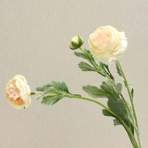 Artificial Flower: Jototo Silk Artificial Little Dew Lotus 52cm - Champagne