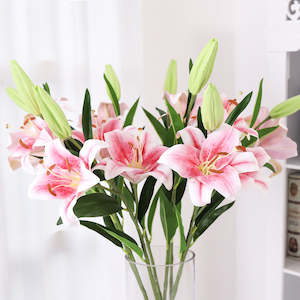 Artificial Flower: Jototo Silk Artificial Lily 88cm - Pink