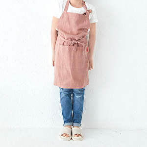 Maison Children's Linen Apron With 2 Pockets - Pink