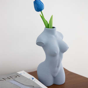 Georgia J Selene Embossed Body Shaped Vase - Sky Blue