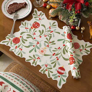 Placemat: Barlow Christmas Waterproof Contour Cut Placemat - Baubles