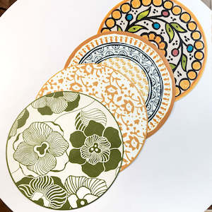 Leopard Waterproof Round Placemat - Floral