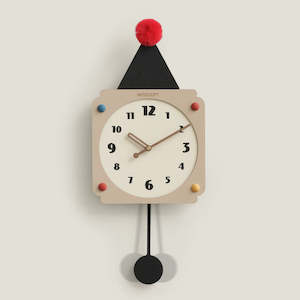 Bergen Creative Wooden Irregular Rocking Wall Clock 58cm - Nude & Black