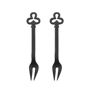 Georgia J 2PCS Chloe Porcelain Fork Set - Black