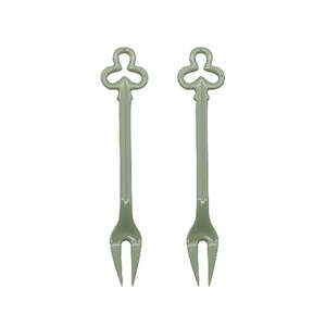 Georgia J 2PCS Chloe Porcelain Fork Set - Green