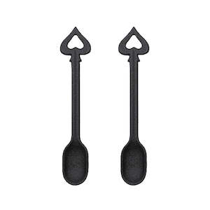 Georgia J 2PCS Chloe Porcelain Spoon Set - Black