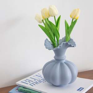 Georgia J Northern Europe Pumpkin Vase - Blue