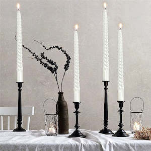 Loopy 4PCS Twisted Paraffin Pole Candle - Pearl White