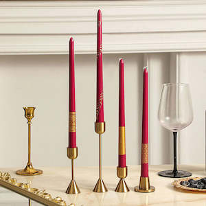 Loopy 4PCS Spiral Patterned Tapered Candle 30.5cm - Red